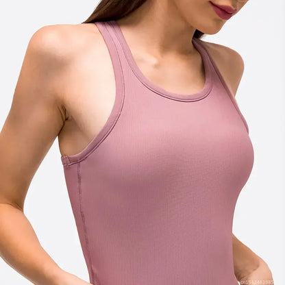 Yoga RIBBED Workout Gym Bras Women Vest Sexy Sports Sleeveless Shirt Athletic Tops