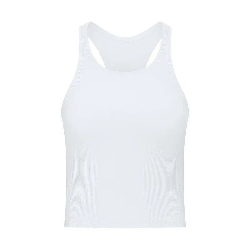 Yoga RIBBED Workout Gym Bras Women Vest Sexy Sports Sleeveless Shirt Athletic Tops