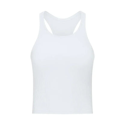 Yoga RIBBED Workout Gym Bras Women Vest Sexy Sports Sleeveless Shirt Athletic Tops