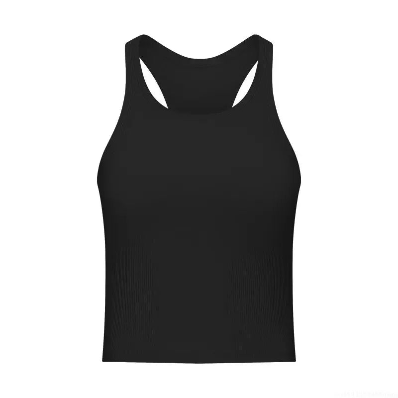 Yoga RIBBED Workout Gym Bras Women Vest Sexy Sports Sleeveless Shirt Athletic Tops