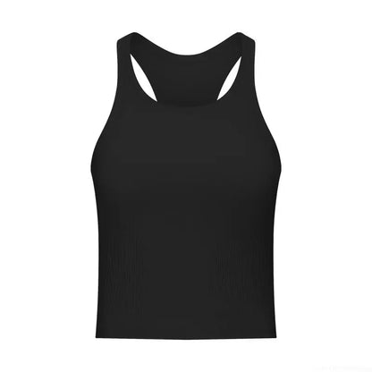 Yoga RIBBED Workout Gym Bras Women Vest Sexy Sports Sleeveless Shirt Athletic Tops
