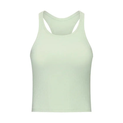 Yoga RIBBED Workout Gym Bras Women Vest Sexy Sports Sleeveless Shirt Athletic Tops