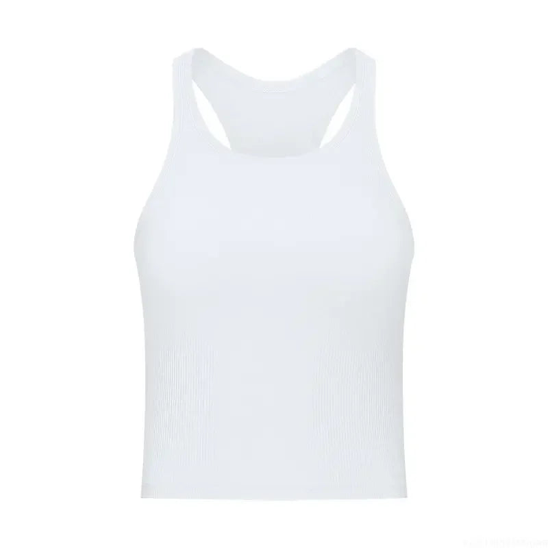 Yoga RIBBED Workout Gym Bras Women Vest Sexy Sports Sleeveless Shirt Athletic Tops