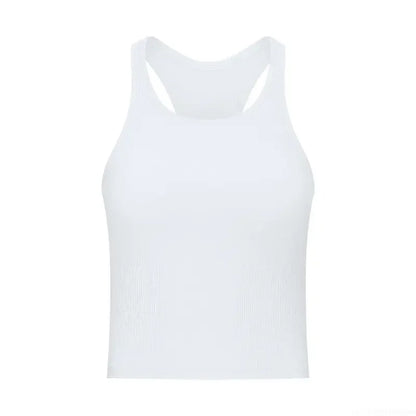 Yoga RIBBED Workout Gym Bras Women Vest Sexy Sports Sleeveless Shirt Athletic Tops